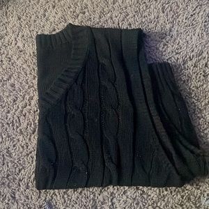 cropped black sweater vest